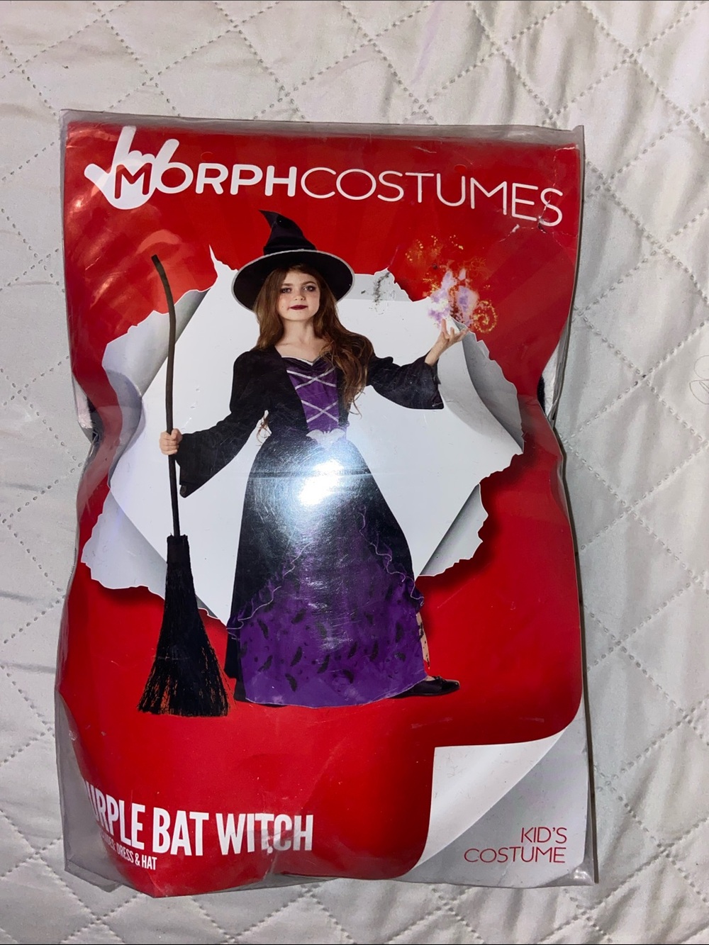 New Girl’s  Medium Purple Bat Witch Kids Costume. New.